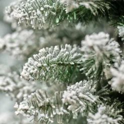 Everlands Kunstkerstbomen^Pencil Pine Snowy Kunstkerstboom | Smal | Wit/Sneeuw | 240Cm