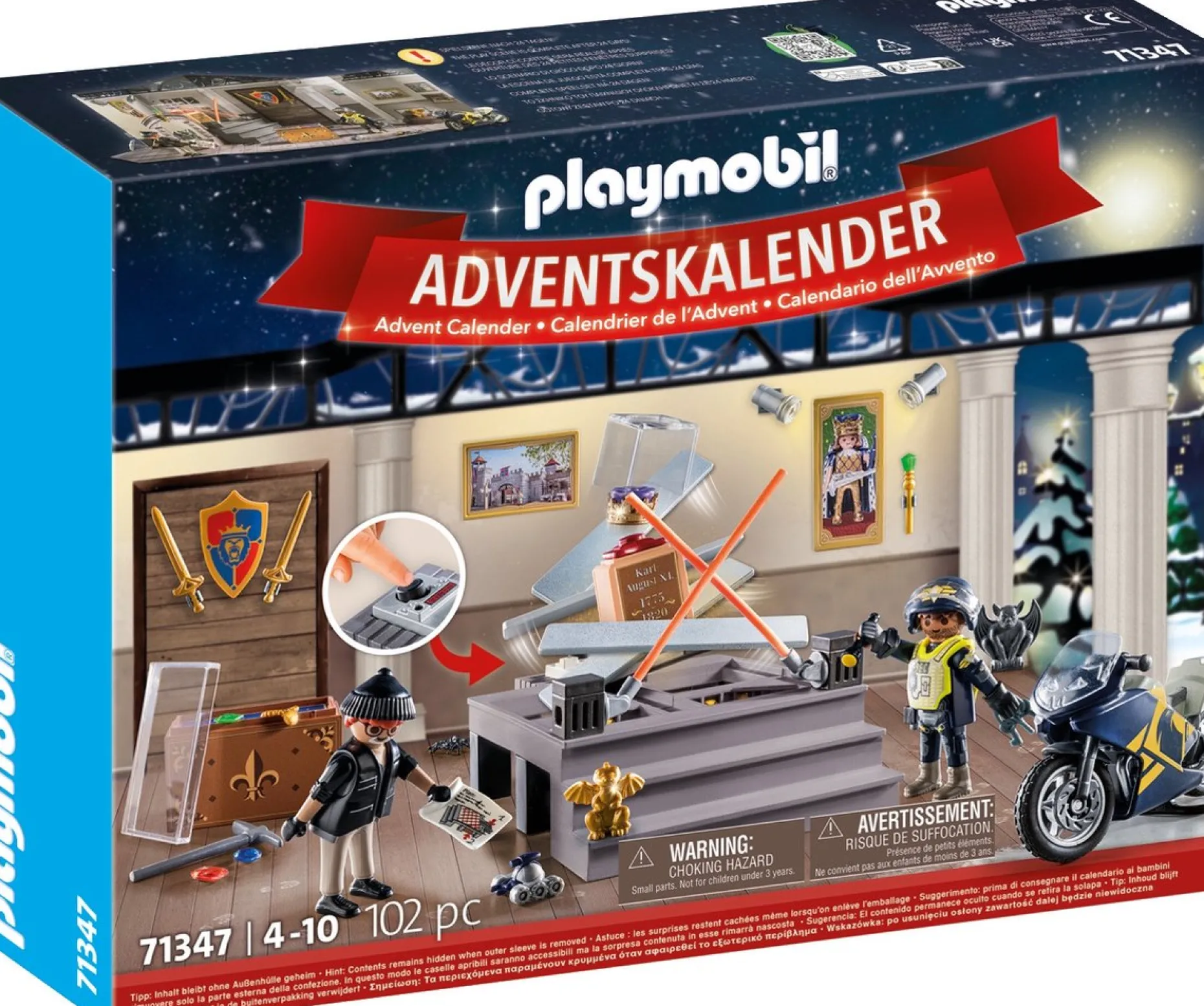 PLAYMOBIL Adventskalenders^ Adventskalender 2023 Politie Museumdiefstal - 71347