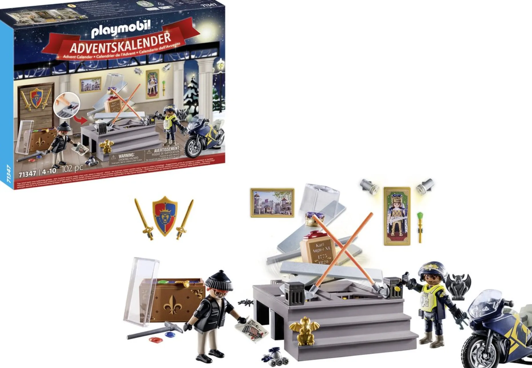 PLAYMOBIL Adventskalenders^ Adventskalender 2023 Politie Museumdiefstal - 71347