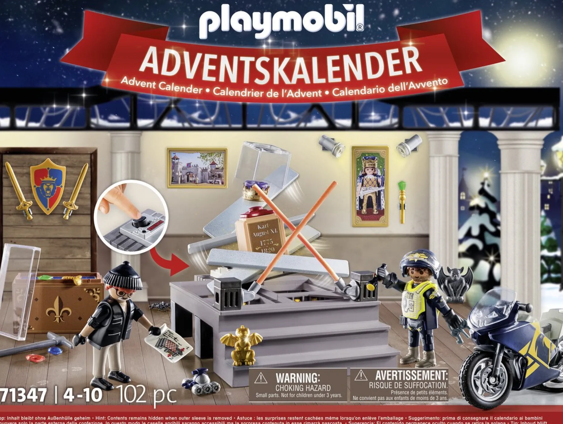 PLAYMOBIL Adventskalenders^ Adventskalender 2023 Politie Museumdiefstal - 71347
