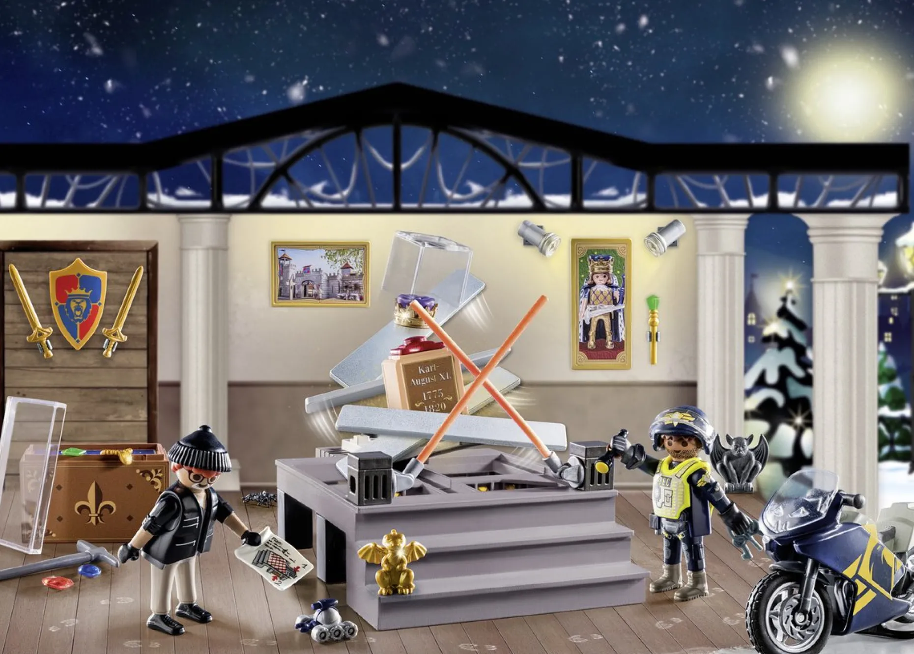 PLAYMOBIL Adventskalenders^ Adventskalender 2023 Politie Museumdiefstal - 71347