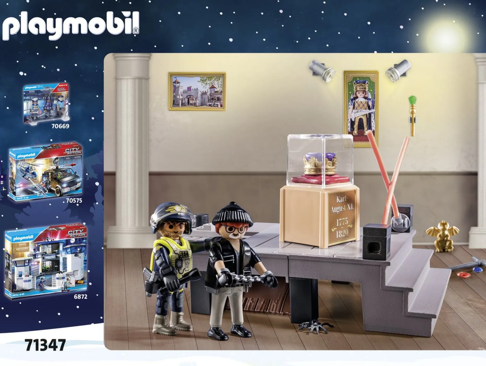 PLAYMOBIL Adventskalenders^ Adventskalender 2023 Politie Museumdiefstal - 71347