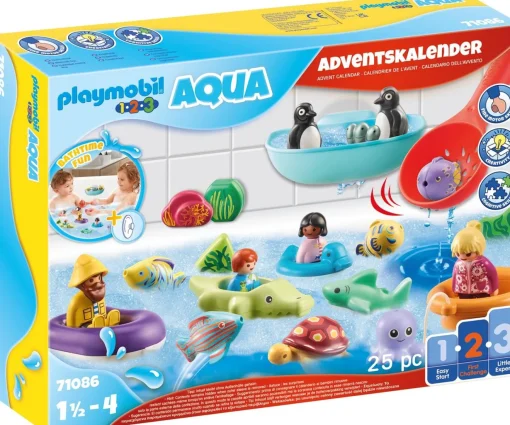 PLAYMOBIL Adventskalenders^ 1.2.3 Aqua Adventskalender 2023 Badplezier - 71086