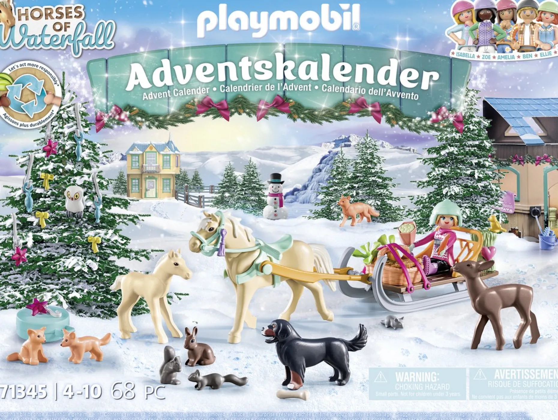PLAYMOBIL Adventskalenders^ Horses Of Waterfall Adventskalender 2023 Kerst Sleerit - 71345