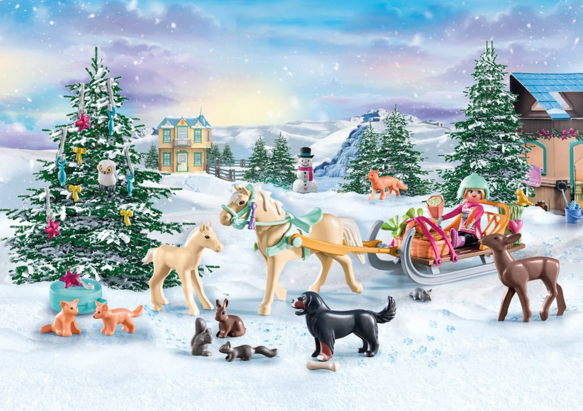 PLAYMOBIL Adventskalenders^ Horses Of Waterfall Adventskalender 2023 Kerst Sleerit - 71345