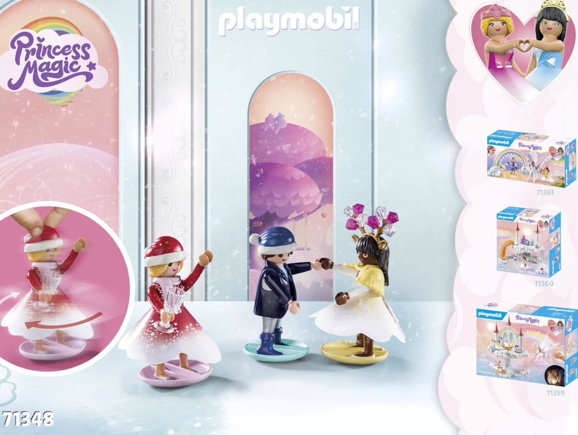 PLAYMOBIL Adventskalenders^ Princess Magic Adventskalender 2023 Kerstmis Onder De Regenboog - 71348