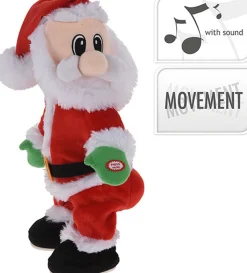 Nampook Verlichte Kerstfiguren^Pluche Bewegende Kerstman - Met Geluid - 38 X 14Cm - Inclusief Batterijen