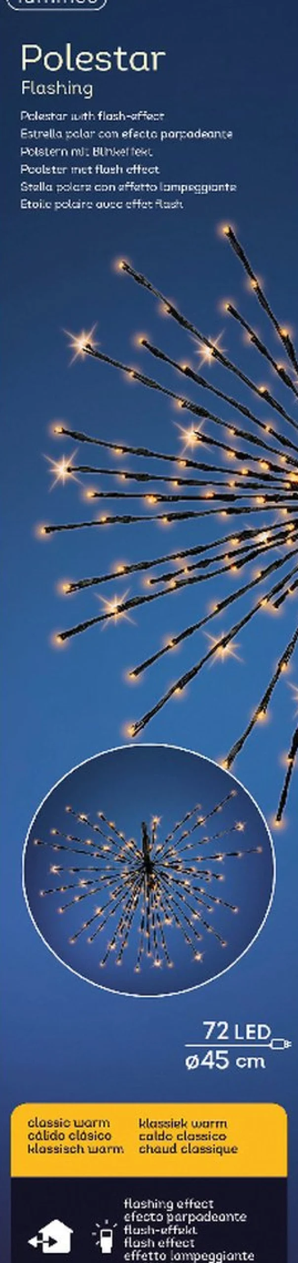 Lumineo Verlichte Kerstfiguren^Poolster Kerstverlichting Met 72 Led Lampjes - O 45 Cm - Ook Geschikt Voor Buiten - Lichtkleur: Warm Wit - Met Stekker -Kerstdecoratie