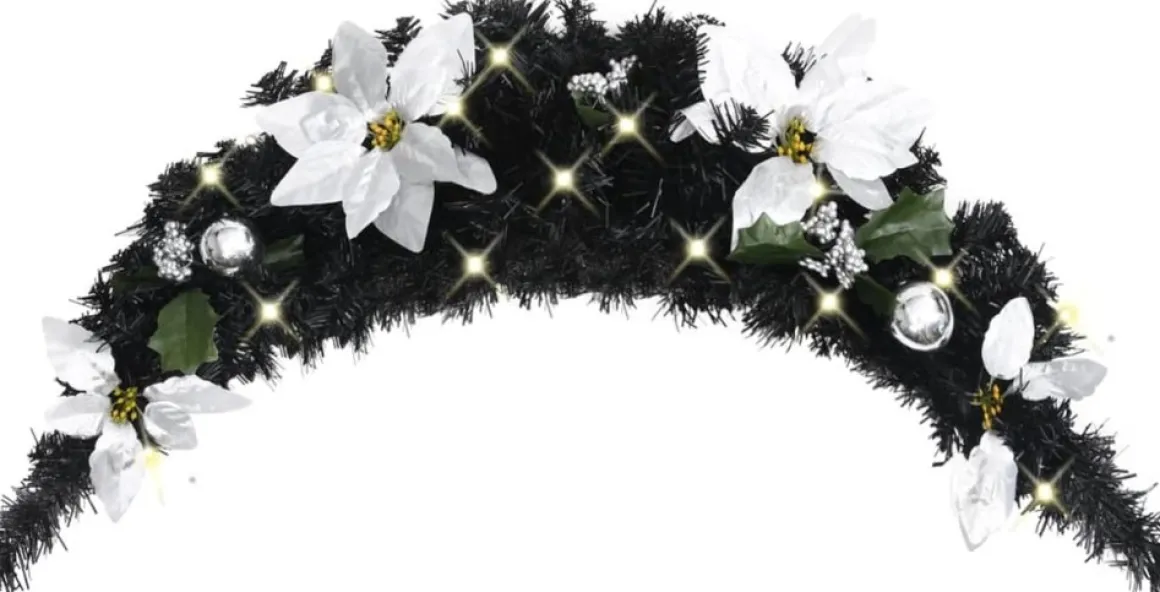 Prolenta Premium - Kerstboog Met Led-Lampjes 90 Cm Pvc Zwart Hot