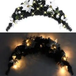 Prolenta Premium - Kerstboog Met Led-Lampjes 90 Cm Pvc Zwart Hot