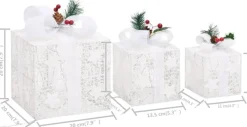 Prolenta Premium Kerstdecoratie Geschenkdozen 3 St Binnen/Buiten Zilverkleurig Sale