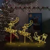 Prolenta Premium Kerstdecoratie Rendieren En Slee 260X21X87 Cm Acryl Warmwit Fashion