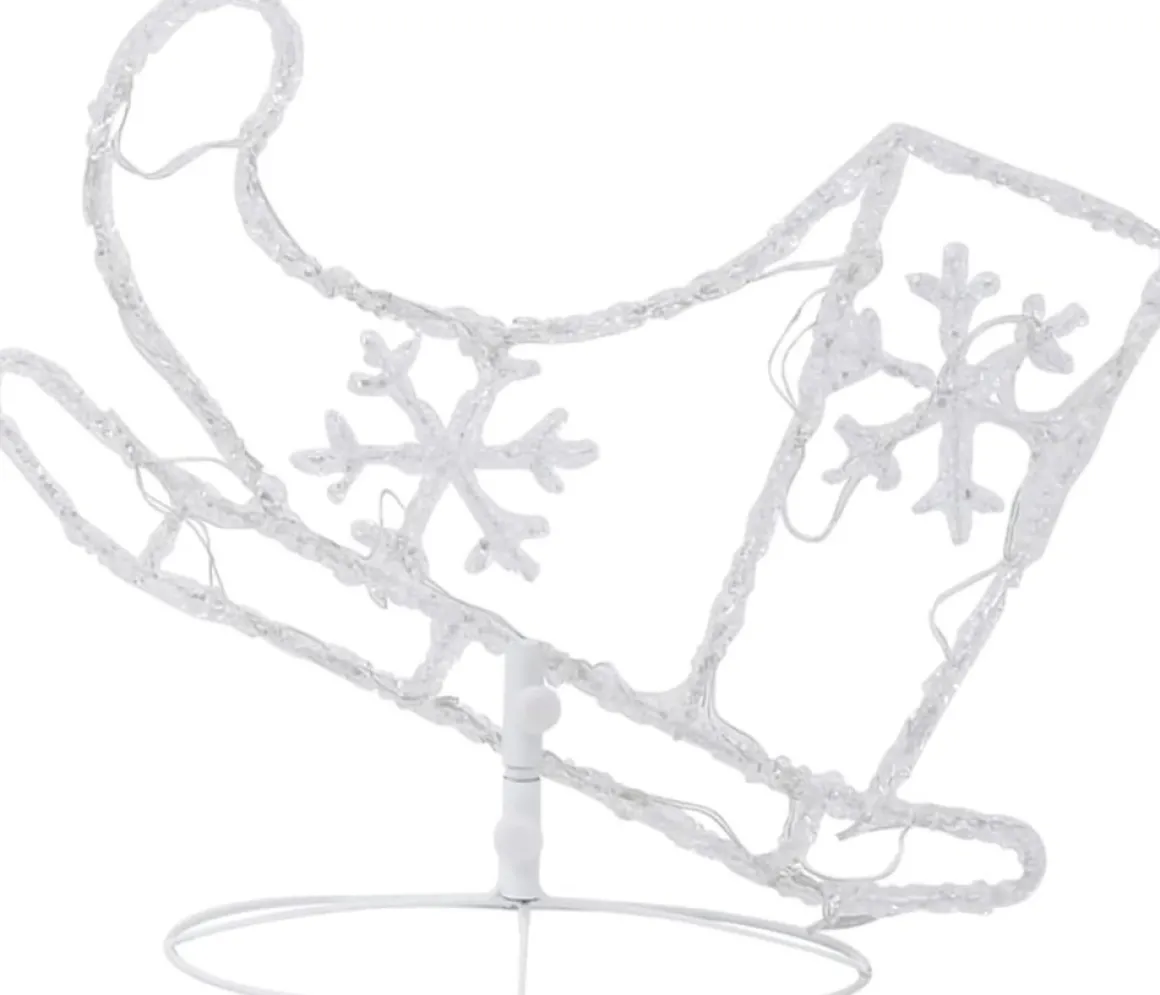 Prolenta Premium Kerstdecoratie Rendieren En Slee 260X21X87 Cm Acryl Warmwit Fashion