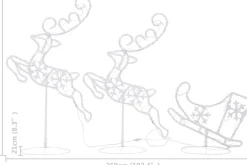 Prolenta Premium Kerstdecoratie Rendieren En Slee 260X21X87 Cm Acryl Warmwit Fashion