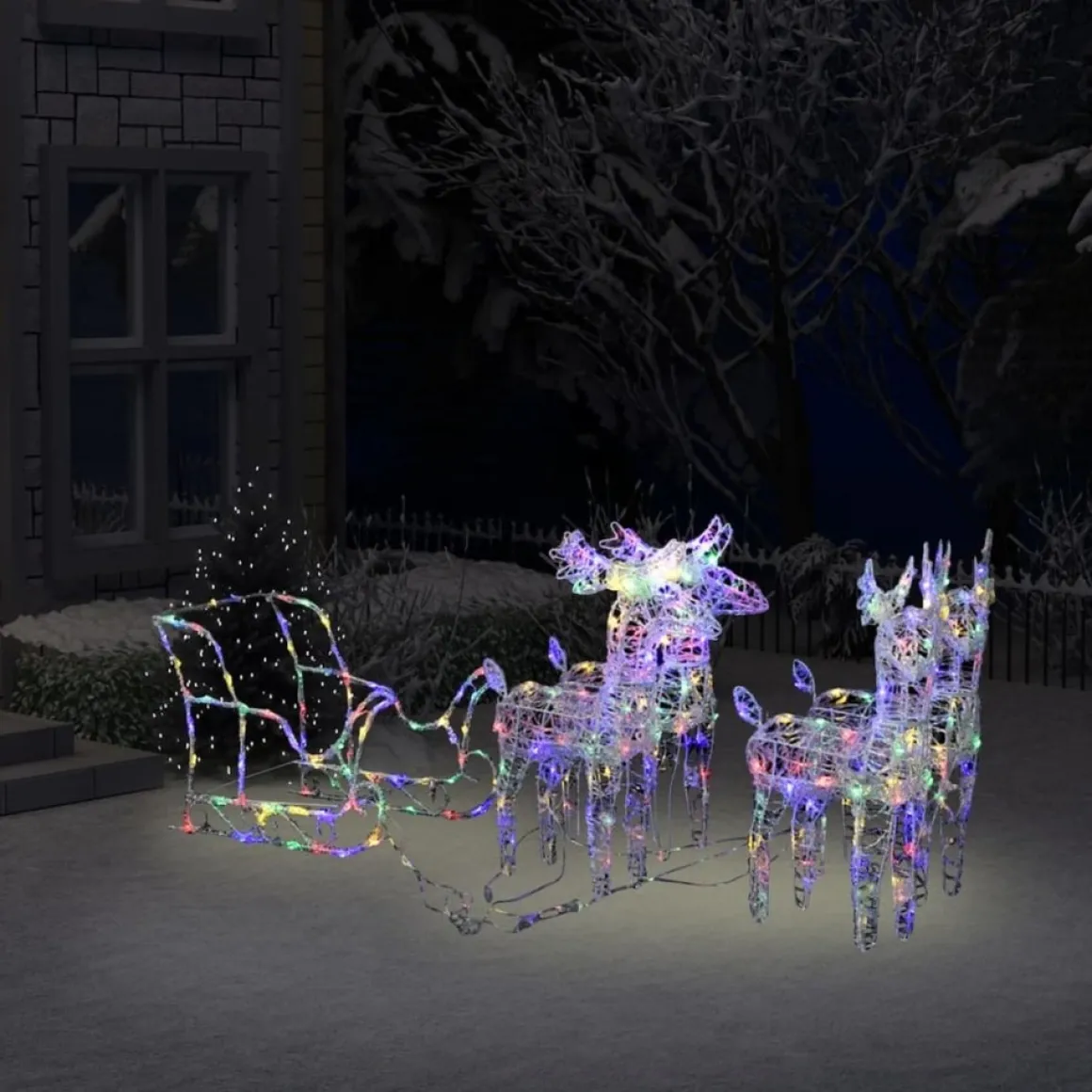 Prolenta Premium Kerstdecoratie Rendieren En Slee 280X28X55 Cm Acryl Clearance