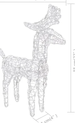 Prolenta Premium Kerstdecoratie Rendieren En Slee 280X28X55 Cm Acryl Clearance