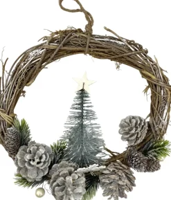 WDMT Rattan Kerstkrans - Pearl | O 28 Cm | Natuurlijke Kerst Decoratie | Kerst Krans Hanger | Wit Cheap