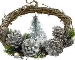 WDMT Rattan Kerstkrans - Pearl | O 28 Cm | Natuurlijke Kerst Decoratie | Kerst Krans Hanger | Wit Cheap