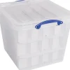 Really Useful Box Kerstspullen Opbergers^ Opbergdoos, 60 L, Met Inzetbakje, Transparant