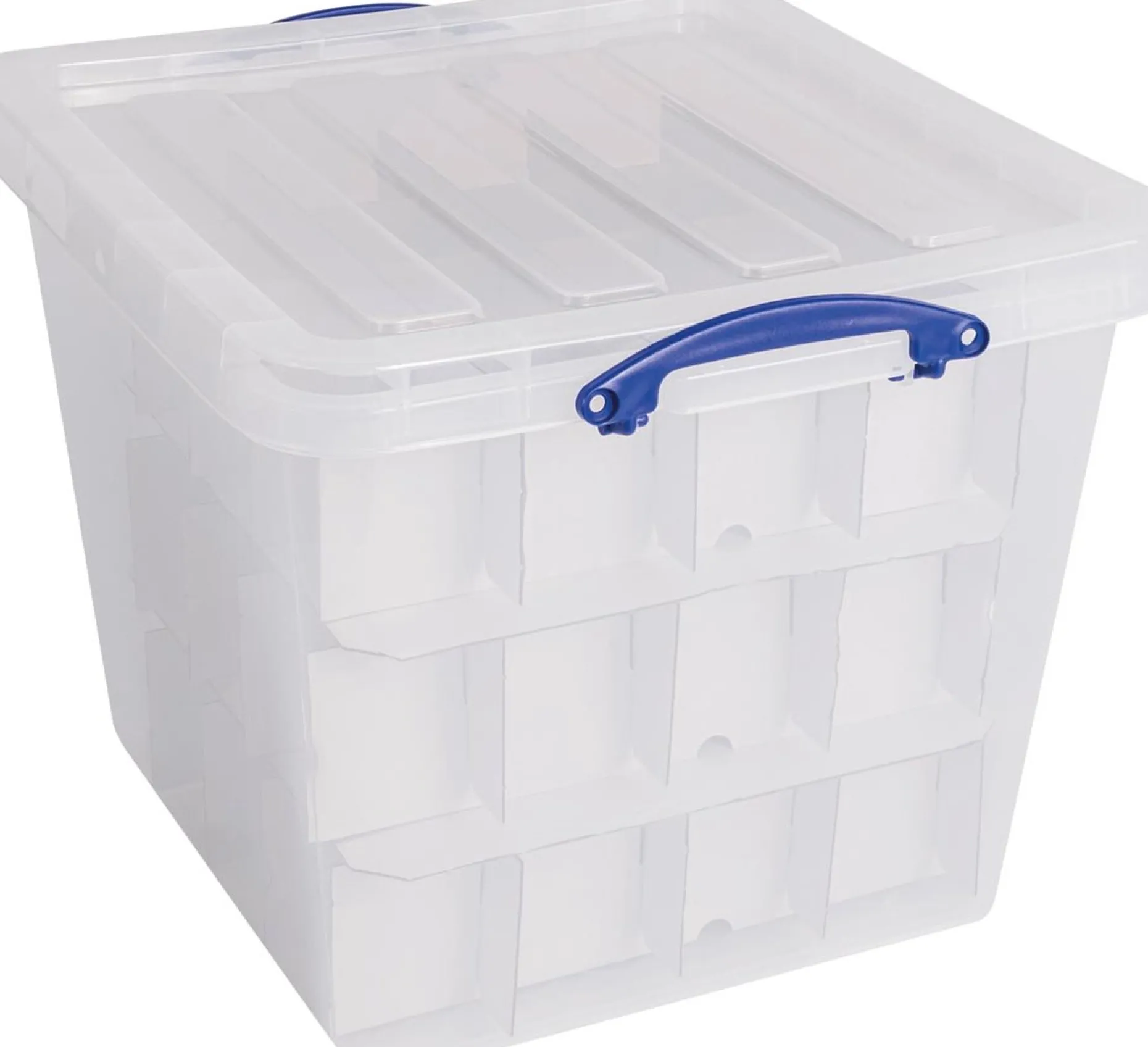 Really Useful Box Kerstspullen Opbergers^ Opbergdoos, 60 L, Met Inzetbakje, Transparant