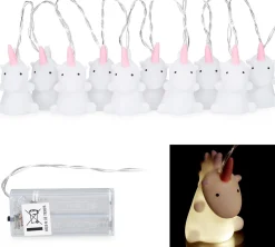 Relaxdays Lichtslangen^ Eenhoorn Lichtsnoer - Led - Lichtslang - Lichtslinger - Nachtlamp - Batterijen