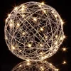 Relaxdays Verlichte Kerstfiguren^ Led Draadbol - Decoratieve Lamp - 20 Cm - Sierlamp - Draadlamp - Zilver