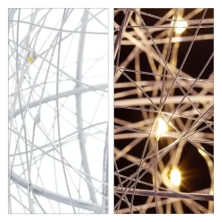 Relaxdays Verlichte Kerstfiguren^ Led Draadbol - Decoratieve Lamp - 20 Cm - Sierlamp - Draadlamp - Zilver