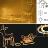 Merkloos Verlichte Kerstfiguren^Rendier Met Slee - 3D Slangverlichting - Kerstversiering - Kerst - Kerstverlichting Buiten - Kerstverlichting - 504 Lampjes