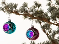 Merkloos Retro Kerstballen - 20 Gekleurde Kerstballen En 1 Piek - Kerstballen Glas - Kerstboomversiering - Vintage Flash Sale