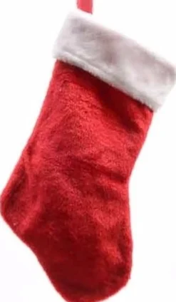 Decoris Rode Pluche Kerstsok 40 Cm Hot