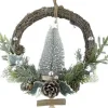 WDMT Rotan Kerstkrans - White Berry | O 39 Cm | Decoratieve Kerstkans Gemaakt Uit Rotan En Dennenappels Met Kerstboom | Wit Sale