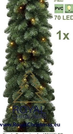 Royal Christmas - Guirlande Met 70 Warm Led Lampjes Geintegreerd - Lengte 540 Cm - 400 Takken - Extra Vol Clearance