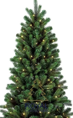 Royal Christmas Kunstkerstbomen^ Kunstkerstboom Alaska Slank - 240 Cm - Met Led Verlichting En Smart Adapter