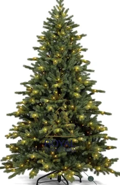 Royal Christmas Kunstkerstbomen^ - Kunstkerstboom - Spitsbergen Groen Met Led-Verlichting - Inclusief Smart Adapter 240 Cm