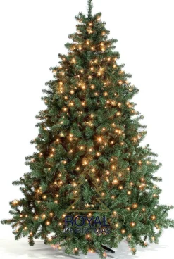 Royal Christmas Kunstkerstbomen^ - Kunstkerstboom - Oregon Deluxe Pvc Met Warm Led - Snel Opgebouwd - Hoogte 180 Cm - 300 Warm Led Lampjes - 794 Takken
