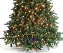 Royal Christmas Kunstkerstbomen^ - Kunstkerstboom - Oregon Deluxe Pvc Met Warm Led - Snel Opgebouwd - Hoogte 180 Cm - 300 Warm Led Lampjes - 794 Takken