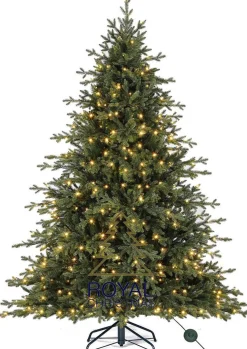 Royal Christmas Kunstkerstbomen^ - Kunstkerstboom - Nordmann Deluxe Mix Pe / Pvc - 350 Warm Led Lampjes - Fbu - 180 Cm