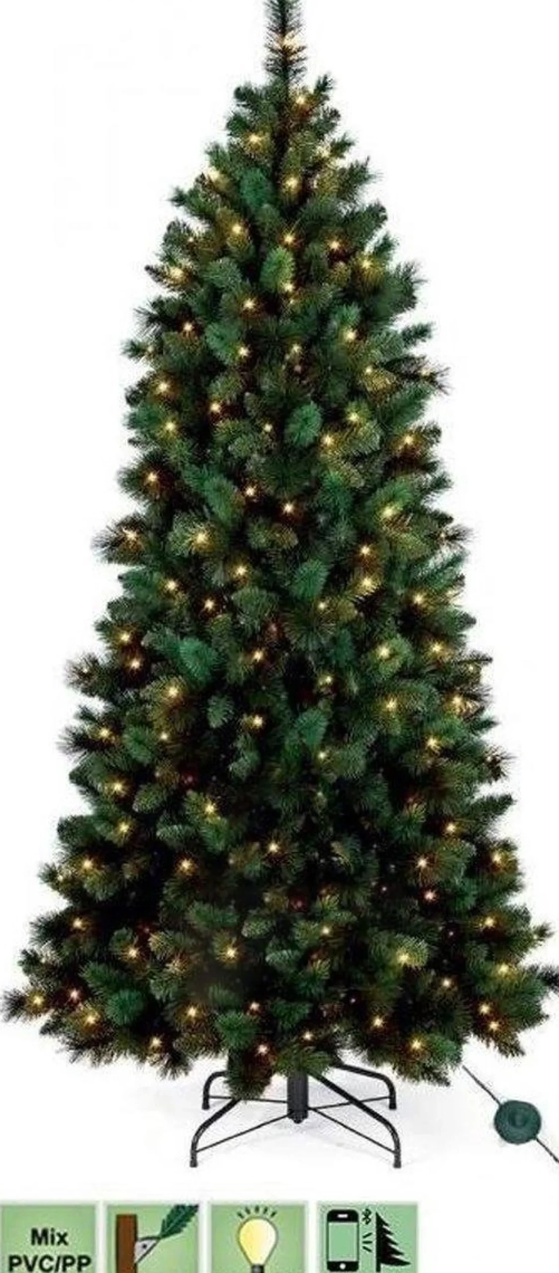Royal Christmas Kunstkerstbomen^ Kunstkerstboom Montana Slim 225 Cm | Slank Model Met Led-Verlichting