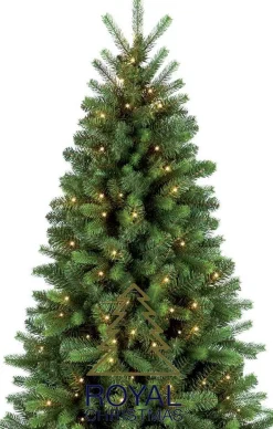 Royal Christmas Kunstkerstbomen^ - Natuurlijke Kunstkerstboom - Bergen Pe / Pvc Premium - Smart 350 Led Lampjes - 210 Cm - Groen 1139 Takken