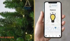 Royal Christmas Kunstkerstbomen^ - Natuurlijke Kunstkerstboom - Bergen Pe / Pvc Premium - Smart 350 Led Lampjes - 210 Cm - Groen 1139 Takken