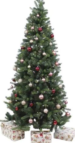Royal Christmas Kunstkerstbomen^ - Natuurlijke Kunstkerstboom - Bergen Pe / Pvc Premium - Smart 350 Led Lampjes - 210 Cm - Groen 1139 Takken