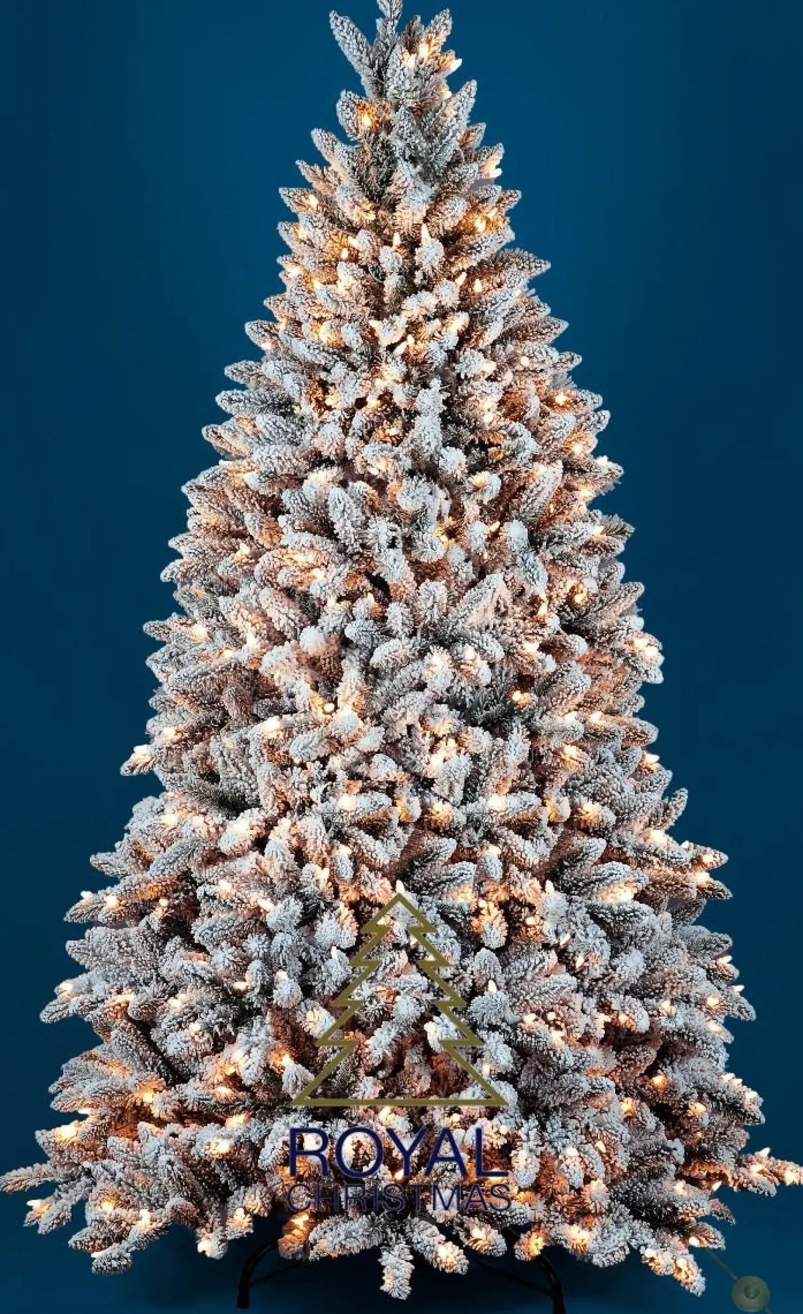 Royal Christmas Kunstkerstbomen^ - Sneeuw Kunstkerstboom - Flock Tree Deluxe - 500 Led Lampjes - Pvc 1658 Takken 210 Cm