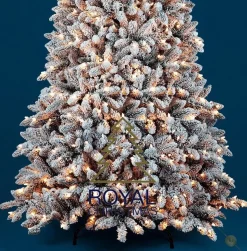 Royal Christmas Kunstkerstbomen^ - Sneeuw Kunstkerstboom - Flock Tree Deluxe - 500 Led Lampjes - Pvc 1658 Takken 210 Cm