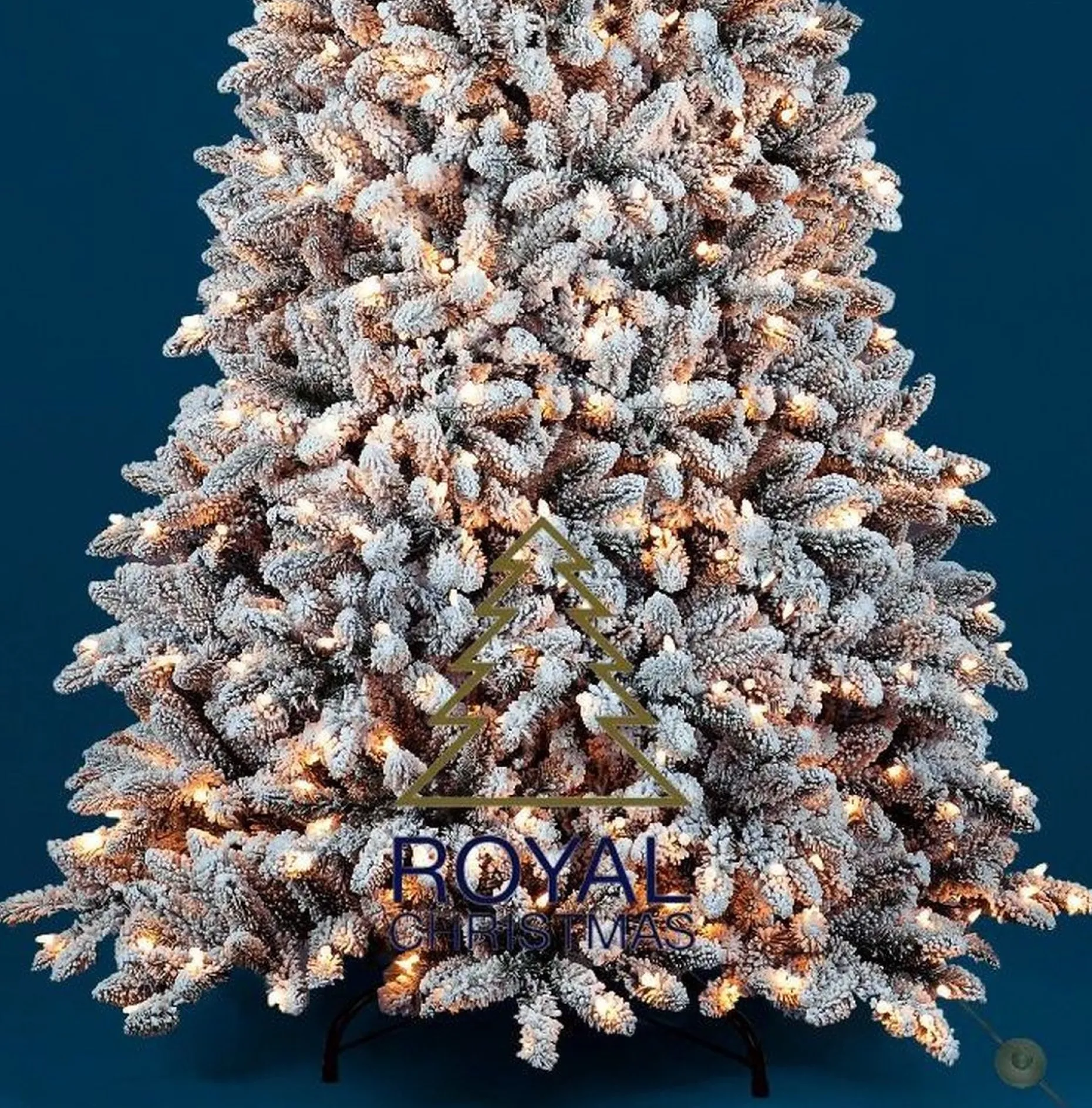 Royal Christmas Kunstkerstbomen^ - Sneeuw Kunstkerstboom - Flock Tree Deluxe - 500 Led Lampjes - Pvc 1658 Takken 210 Cm