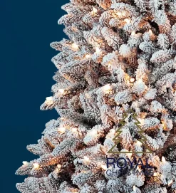 Royal Christmas Kunstkerstbomen^ - Sneeuw Kunstkerstboom - Flock Tree Deluxe - 500 Led Lampjes - Pvc 1658 Takken 210 Cm
