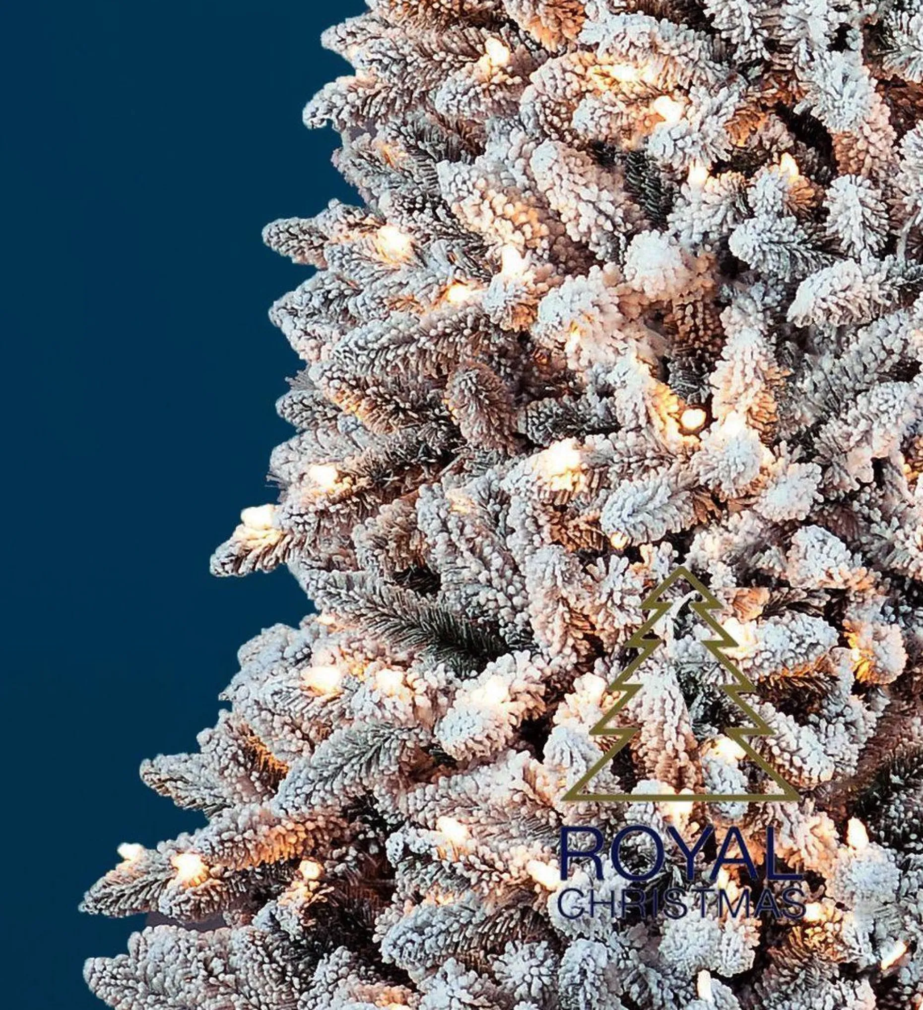 Royal Christmas Kunstkerstbomen^ - Sneeuw Kunstkerstboom - Flock Tree Deluxe - 500 Led Lampjes - Pvc 1658 Takken 210 Cm
