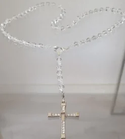 CrystalDesign Rozenkrans, Paternoster Gemaakt Met De Kristallen Van Swarovski, Gebedssnoer, Rozenkransgebed, Meditatie, Spiritueel, Geloof, Geloofsteken, Cadeau, Ketting, Kruis, Gebed, Gebedssnoer, Gebedsketting, Kristal, Oostenrijks Kristal, Kerstpakket Cadeau Shop