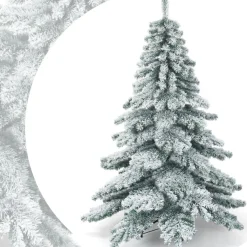COAST™ Kunstkerstbomen^Santa's - Kunstkerstboom - Met Sneeuwvlokken - 657 Takken - Groen En Wit - 180 Cm