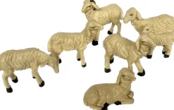 Merkloos Schaapjes Voor Kerststal - Schaapjes Beeldjes - H=3,5 - 5 Cm - Set Van 6 Stuks Outlet
