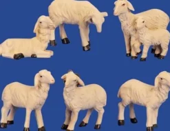 Merkloos Schaapjes Voor Kerststal - Schaapjes Beeldjes - H=3,5 - 5 Cm - Set Van 6 Stuks Outlet